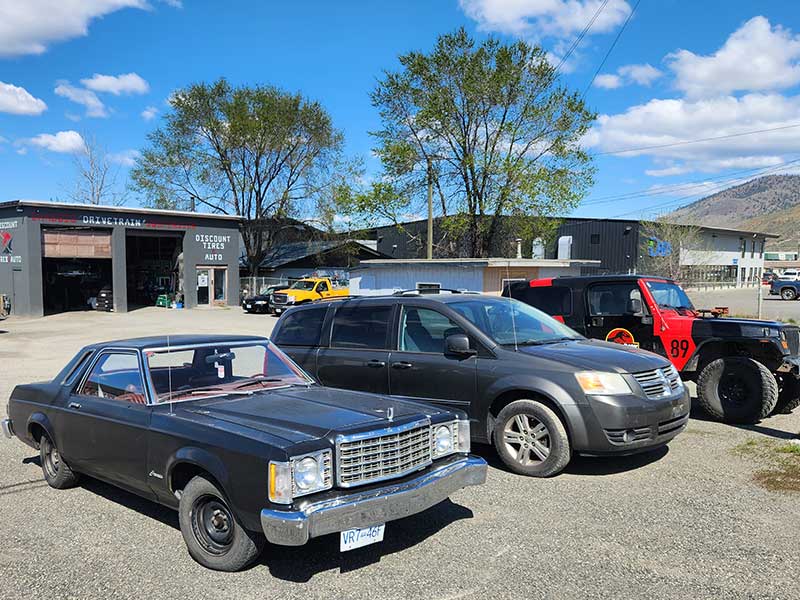 Discount Tires exterior and finished cars on lot